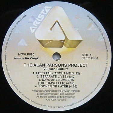Вініловий диск Alan Parsons: Project-Vulture Culture