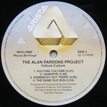 Вініловий диск Alan Parsons: Project-Vulture Culture