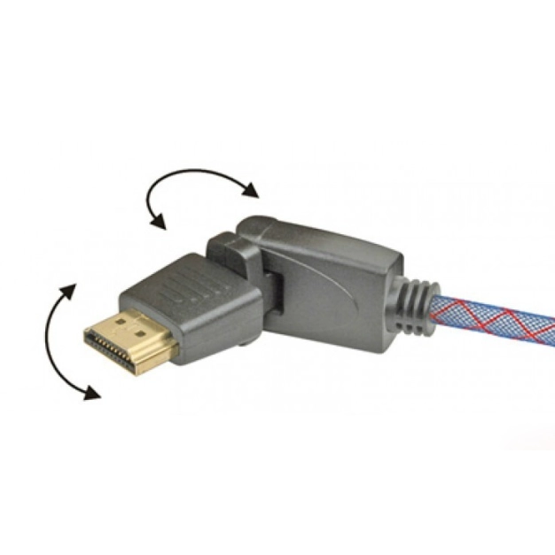 Кабель HDMI: із змінним кутом конектора: Real Cable HD-E-360 (HDMI-HDMI) 1.4 3D Ethernet 1M50