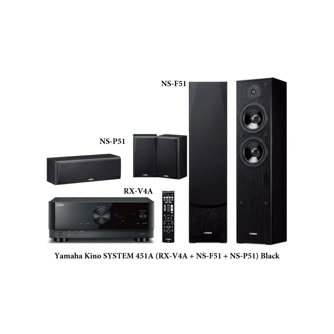 Домашній кінотеатр Yamaha Kino SYSTEM 451A (RX-V4A + NS-F51 + NS-P51) Black