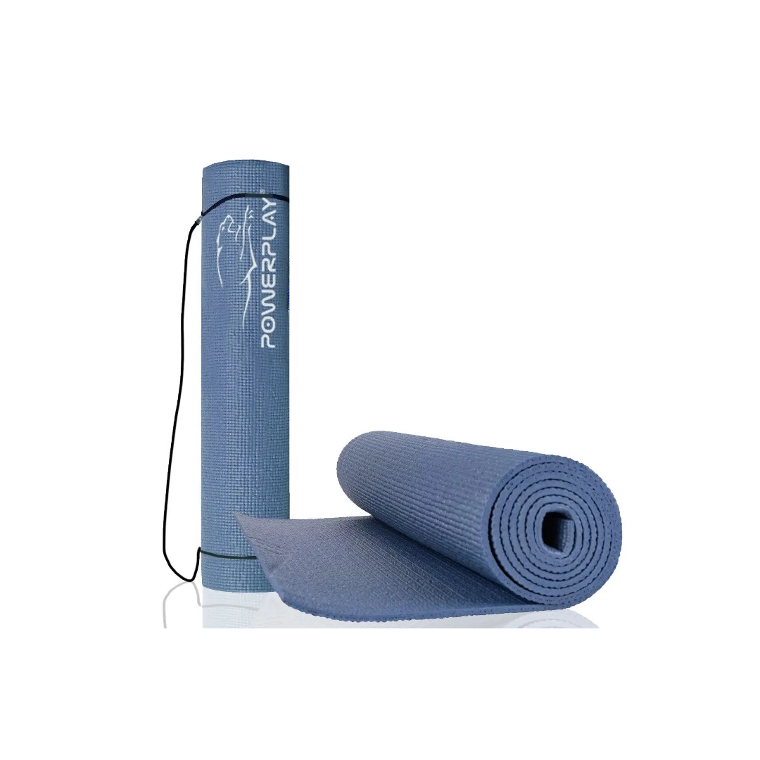 Коврик для йоги и фитнеса PowerPlay 4010 PVC Yoga Mat Темно-синий