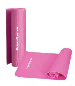 Килимок для йоги та фітнесу Power System PS-4014 PVC Fitness Yoga Mat Pink