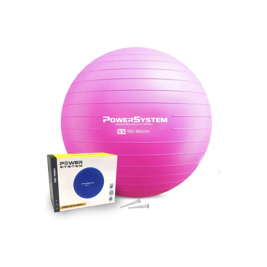 М'яч для фітнесу (фітбол) Power System PS-4011 Ø55 cm PRO Gymball Pink