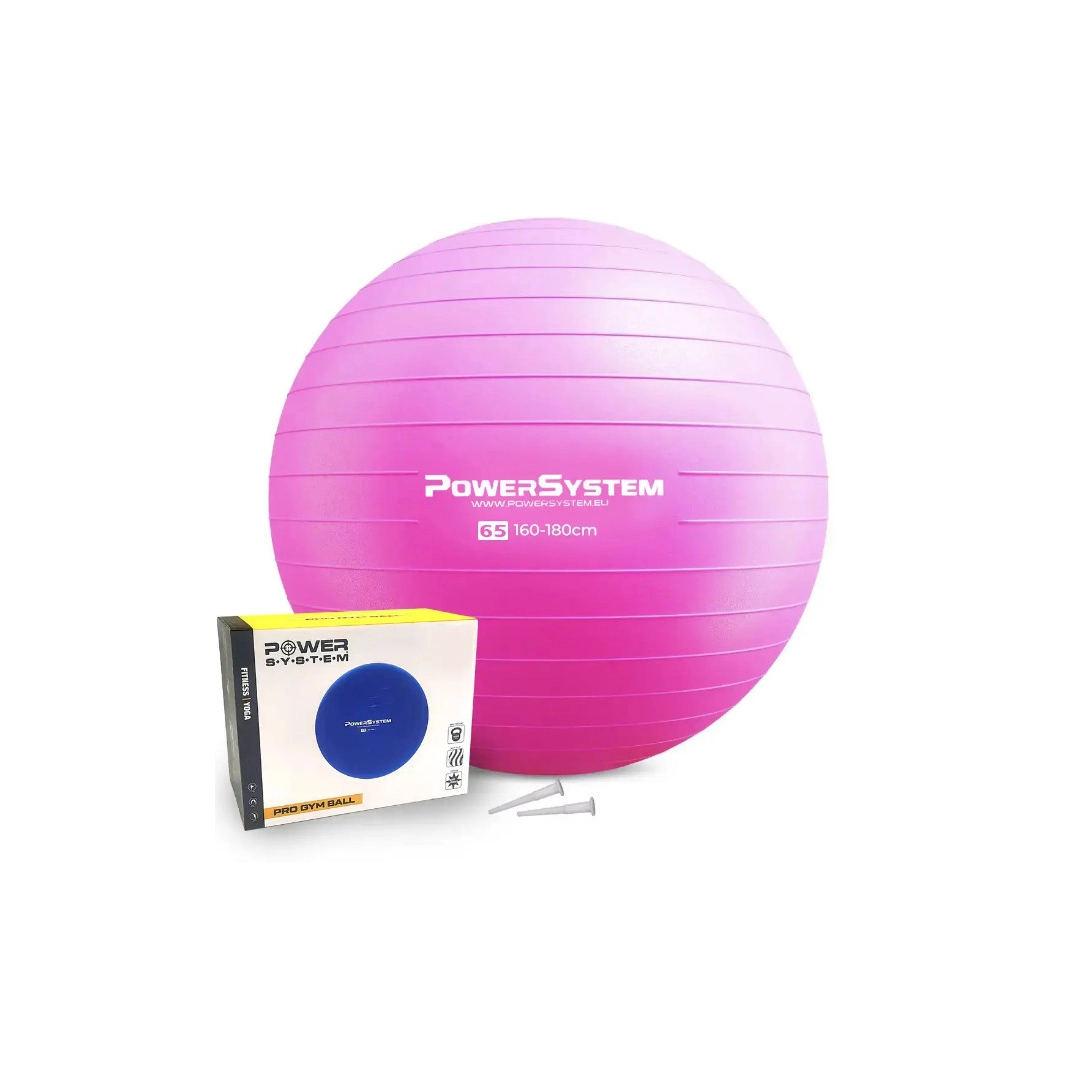 М'яч для фітнесу (фітбол) Power System PS-4012 Ø65 cm PRO Gymball Pink