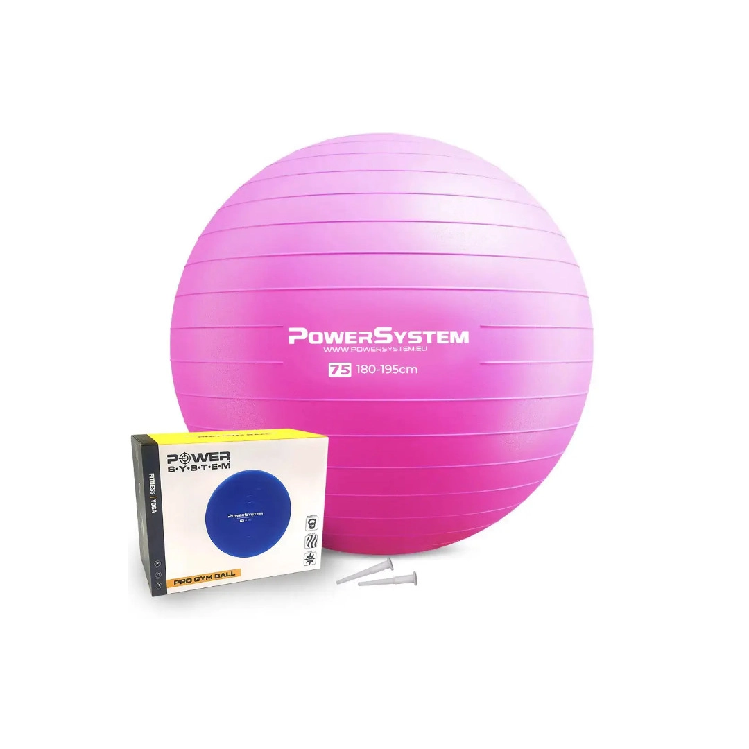 М'яч для фітнесу (фітбол) Power System PS-4013 Ø75 cm PRO Gymball Pink