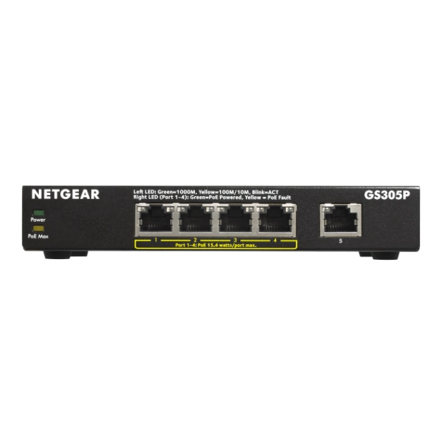 Netgear GS305P 5-портовий гігабітний комутатор Ethern Netgear GS305P 5-портовий гігабітний комутатор Ethern