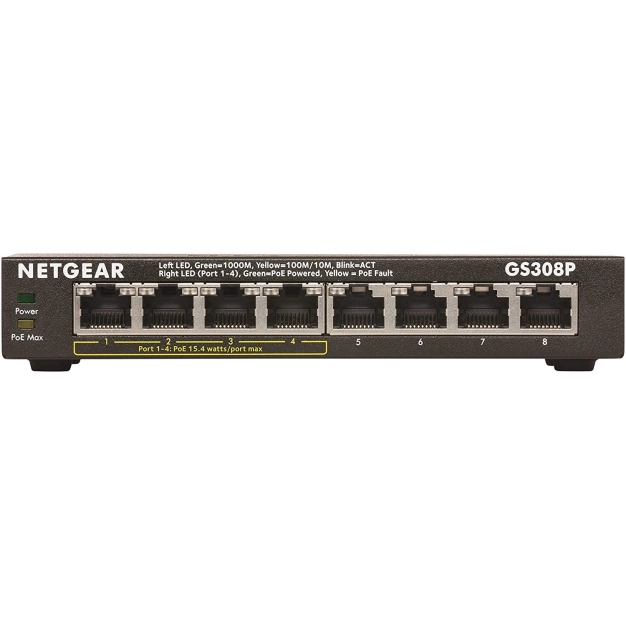 Netgear GS308P 8-Port Gigabit Ethernet Switch