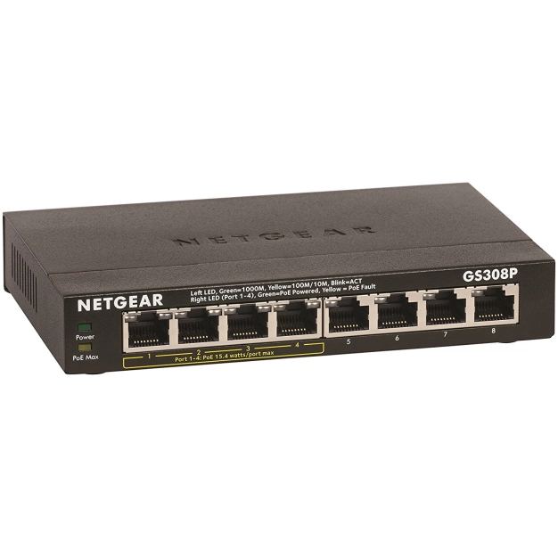 Netgear GS308P 8-портовий гігабітний комутатор Ethernet Netgear GS308P 8-портовий гігабітний комутатор Ethernet