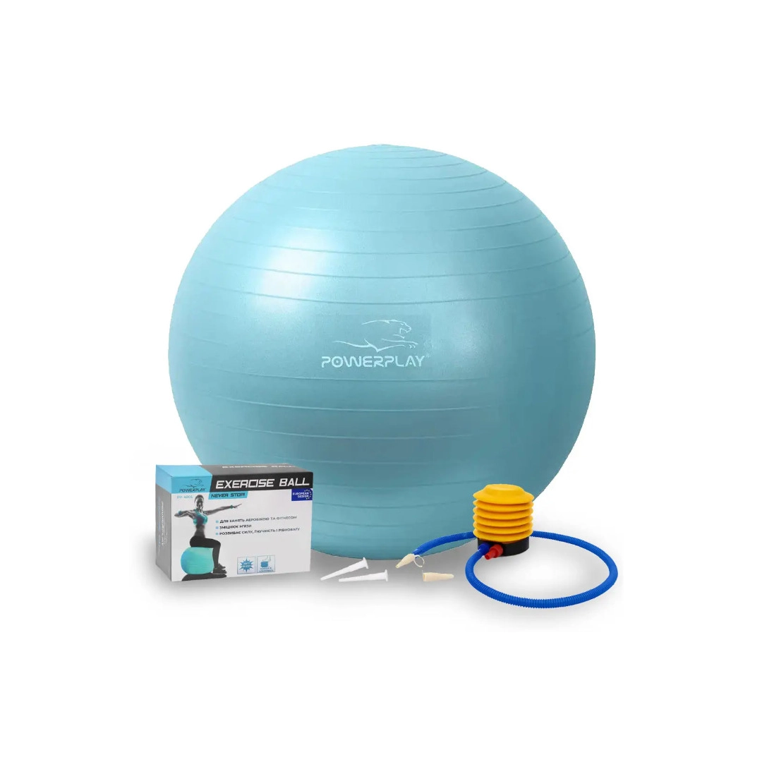 Ball for fitness (fitball) PowerPlay 4001 Ø65 cm Gymball Mint + pump