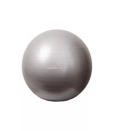 М'яч для фітнесу (фітбол) PowerPlay 4001 Ø75 cm Gymball Сріблястий + помпа