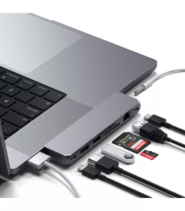 Адаптер Satechi Aluminum USB-C Pro Hub Max Adapter Space Gray (ST-UCPHMXM)