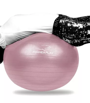 М'яч для фітнесу (фітбол) PowerPlay 4001 Ø75 cm Gymball Фіолетовий + помпа