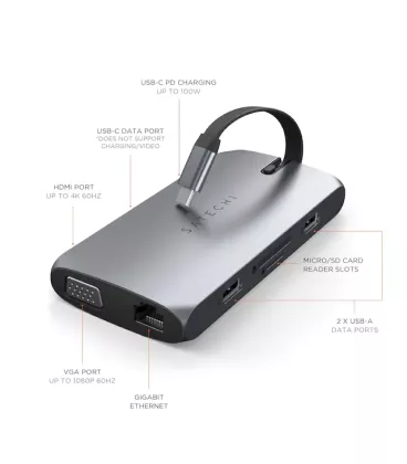 Адаптер Satechi Aluminum Type-C On-the-Go Multiport Adapter Space Gray (ST-UCMBAM)
