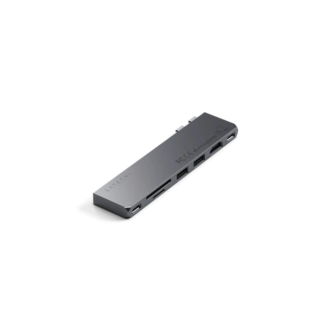 Адаптер Satechi Aluminum USB-C Pro Hub Slim Adapter Space Gray (ST-HUCPHSM)