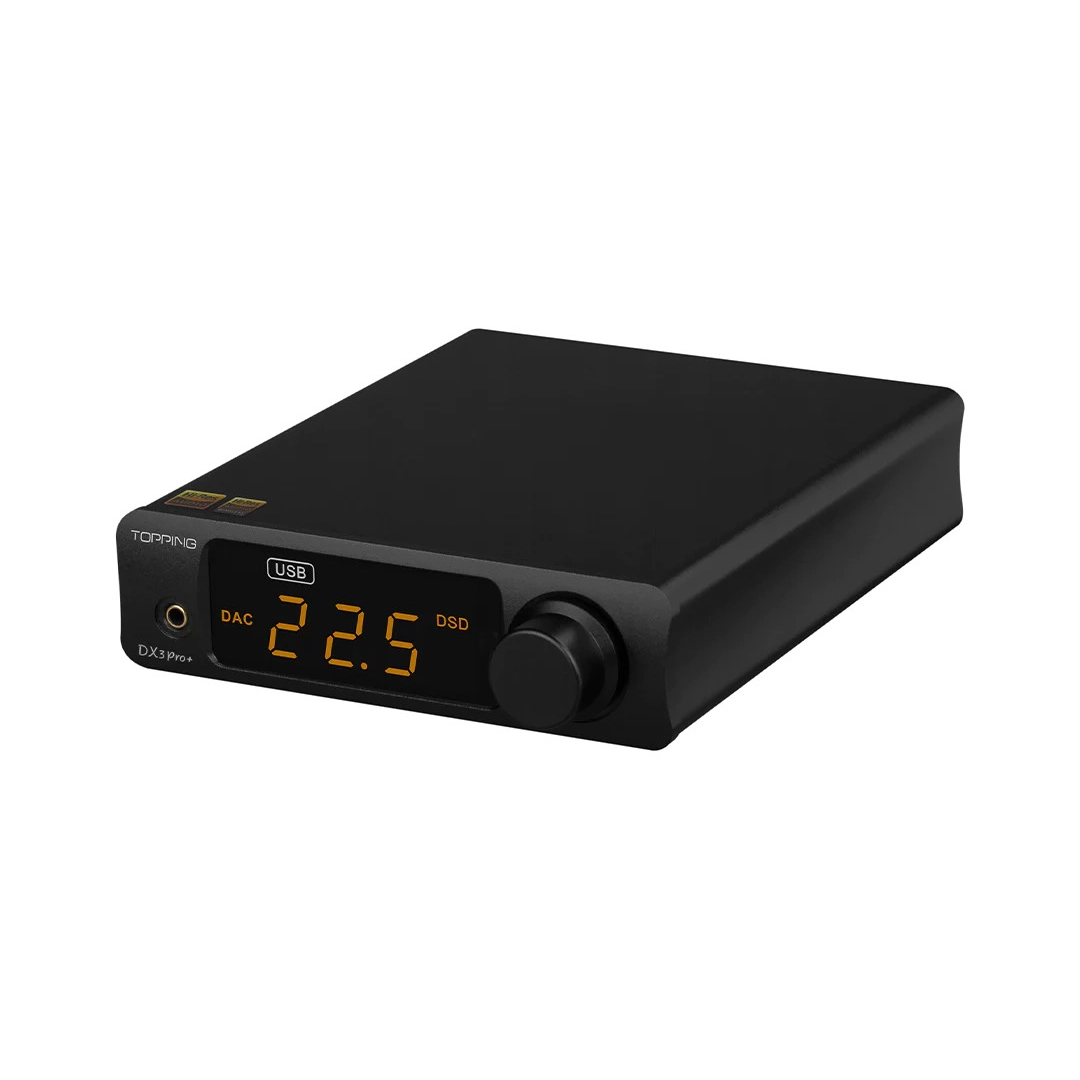 TOPPING DX3 Pro+ Black ES9038Q2M Настільний ЦАП та підсилювач для навушників TOPPING DX3 Pro+ Black ES9038Q2M Настільний ЦАП та підсилювач для навушників