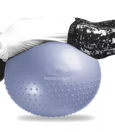 М'яч для фітнесу (фітбол) напівмасажний PowerPlay 4003 Ø75 cm Gymball Sky Blue + помпа