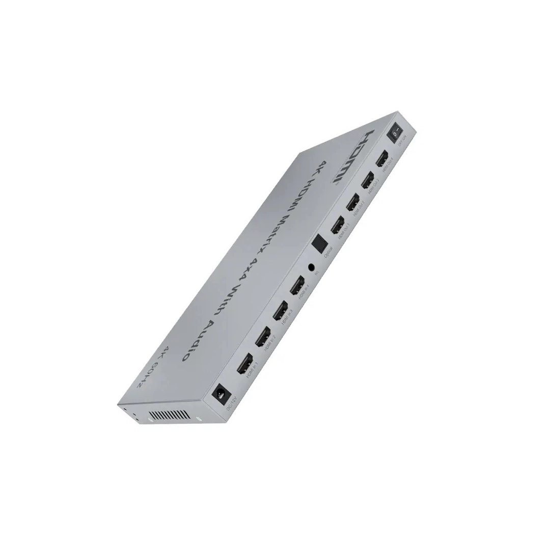 HDMI V2.0 4K матриця 4X4 з підтримкою EDID RS232 з аудіо AirBase HD-MX03 HDMI V2.0 4K матриця 4X4 з підтримкою EDID RS232 з аудіо AirBase HD-MX03