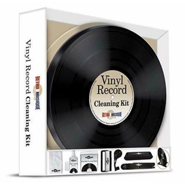 Набір для чищення Retro Musique Vinyl Record Cleaning Kit In Round Tin - Black/Silver